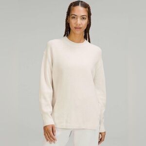 Lululemon Merino Wool-Blend Ribbed Crewneck Sweater White Opal Size 4